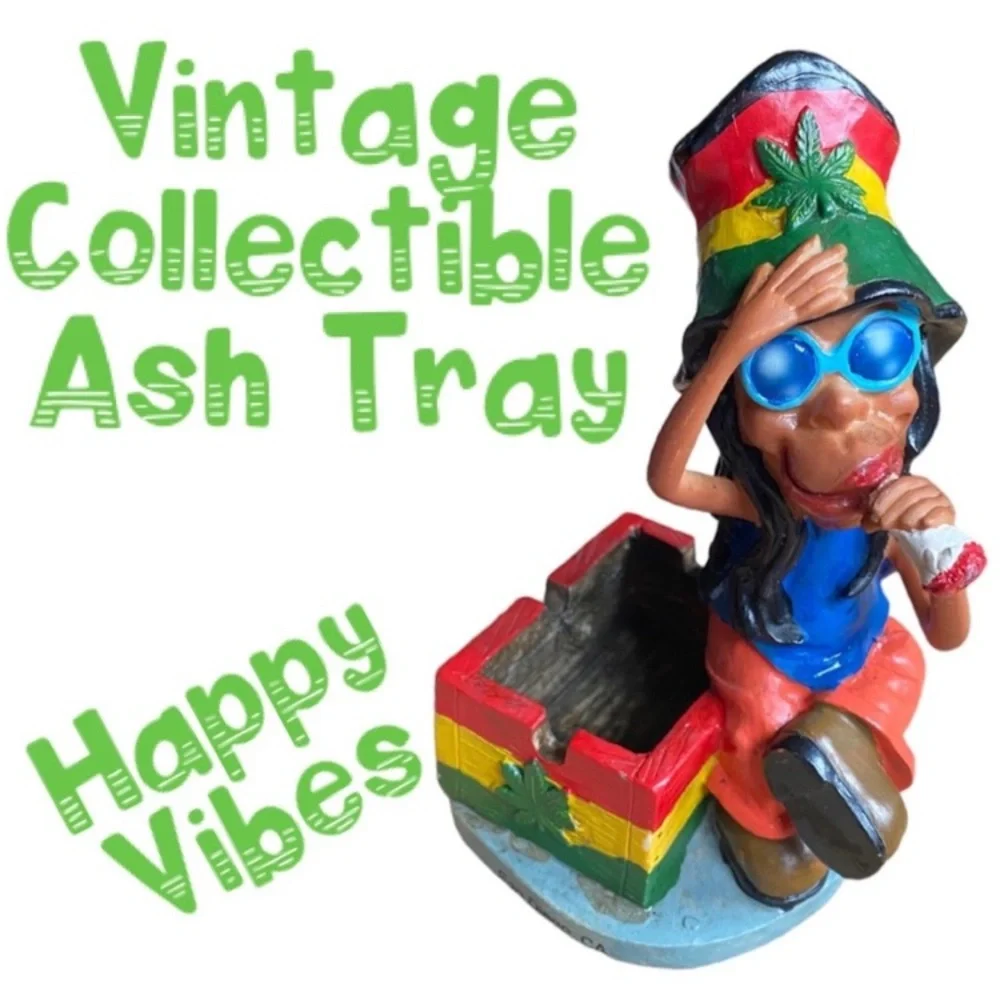 Vintage Ash Tray Art Sculpture Collectible Multicolor 60s 70s Hippie Retro Vibes